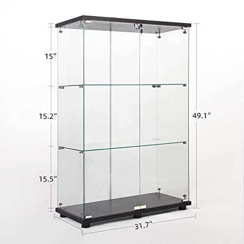 Zacis Modern 3 Shelf Glass Display Cabinet