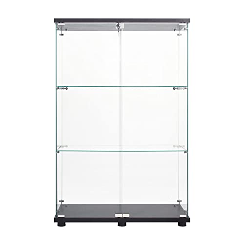 Zacis Modern 3 Shelf Glass Display Cabinet
