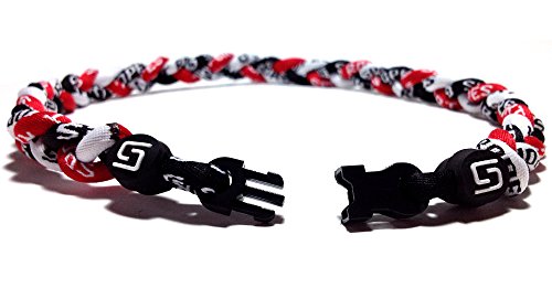Sport Ropes Triple Titanium Necklace (Red/Black/White, 18")