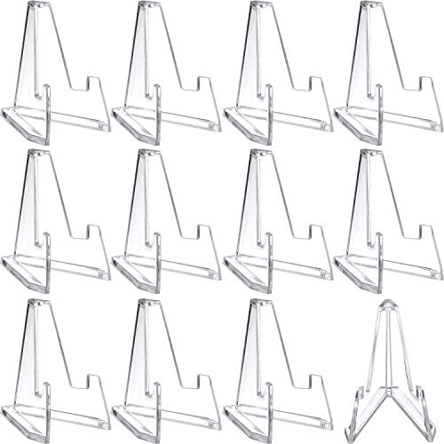 Boao 12 Packs Mini Clear Acrylic Easel Stands