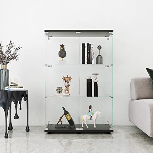 Zacis Modern 3 Shelf Glass Display Cabinet