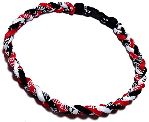 Sport Ropes Triple Titanium Necklace (Red/Black/White, 18")