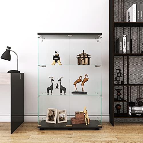 Zacis Modern 3 Shelf Glass Display Cabinet