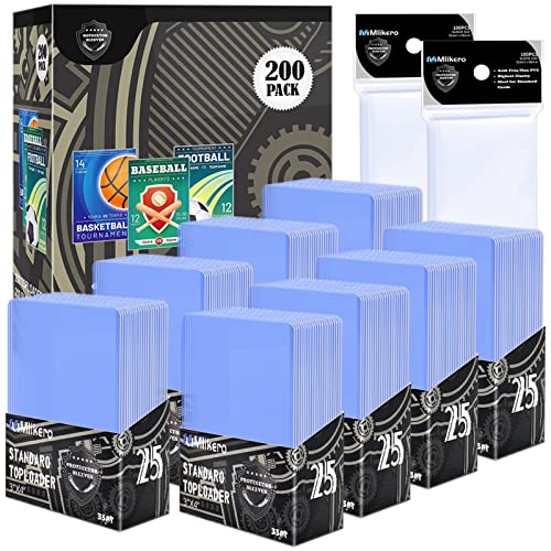 CARD PROTECTOR BUNDLE - 200 Count TopLoaders, 200 Count Clear Soft Baseball Card Sleeves